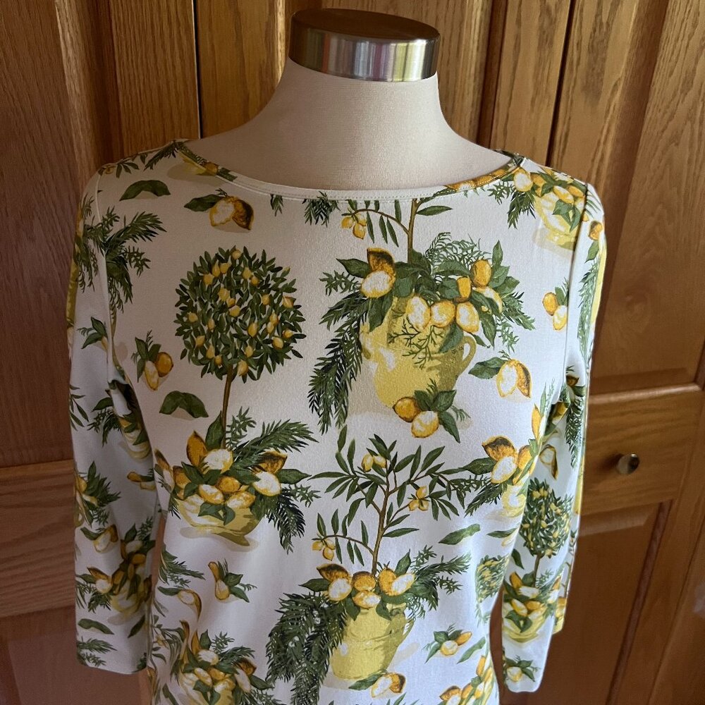 TALBOTS - Bateau Neck Tee -- Lemon Tree -- NEW with Tag